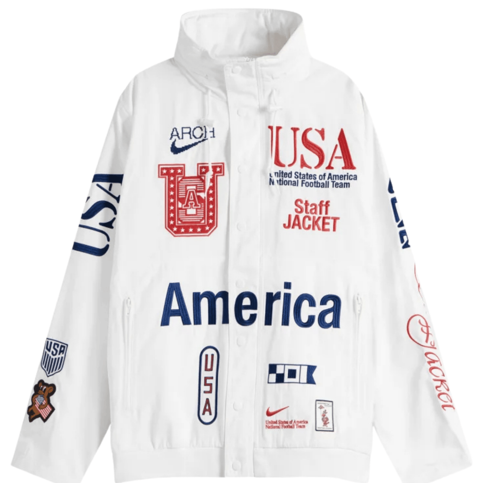 Nike USA 2026 Woven Staff Jacket (White) | SoccerWearhouse