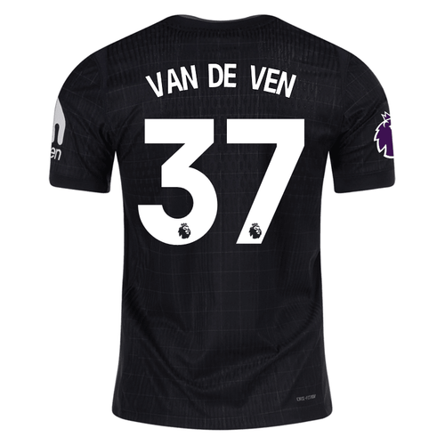 Nike Van de ven Tottenham Hotspur Authentic Away Jersey 25/26 w/ EPL Patch (Black/Iron) - S