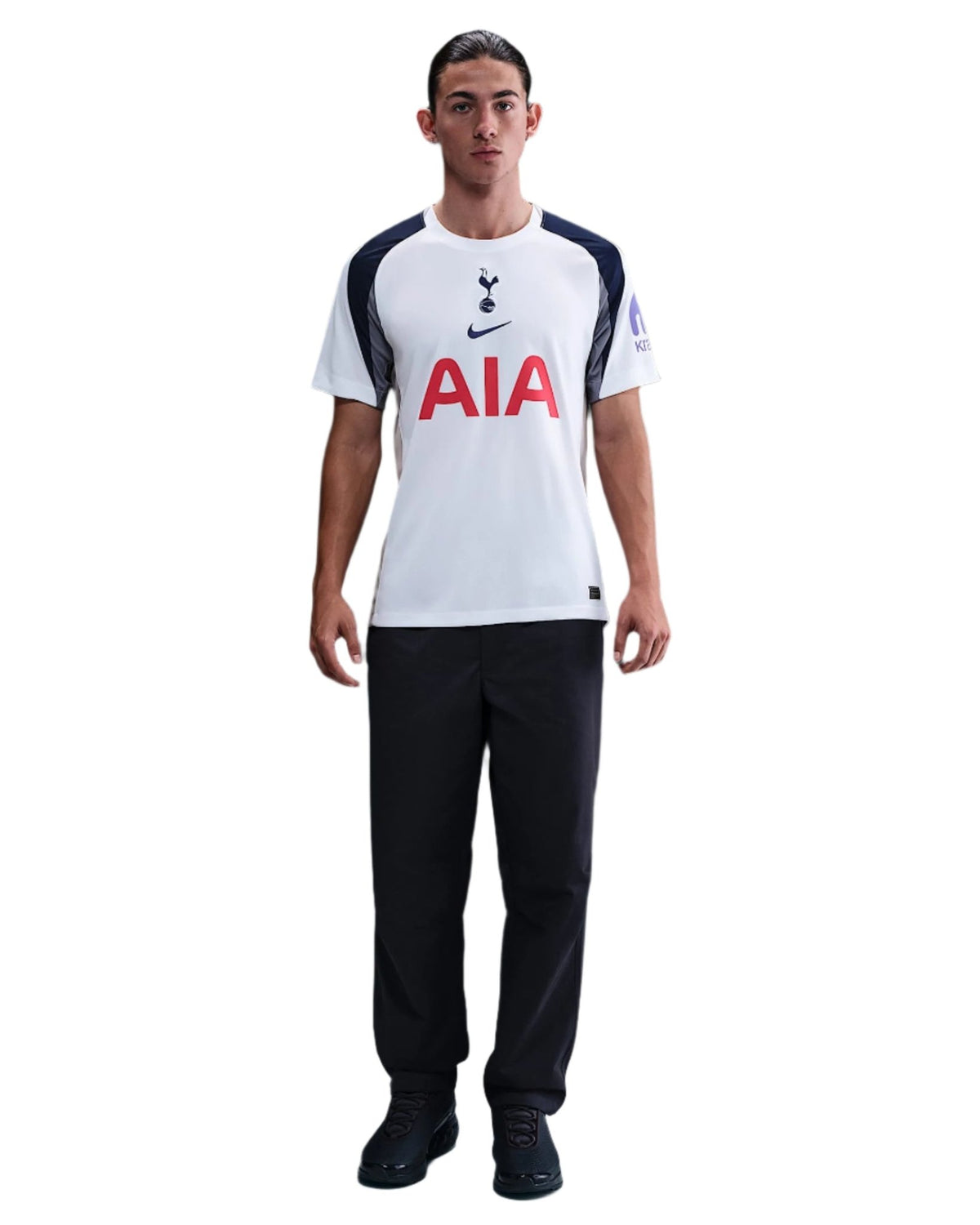 Nike Van de ven Tottenham Hotspurs Home Jersey w/ EPL + No Room For Racism Patch 25/26 (White/Iron/Binary Blue) | SoccerWearhouse