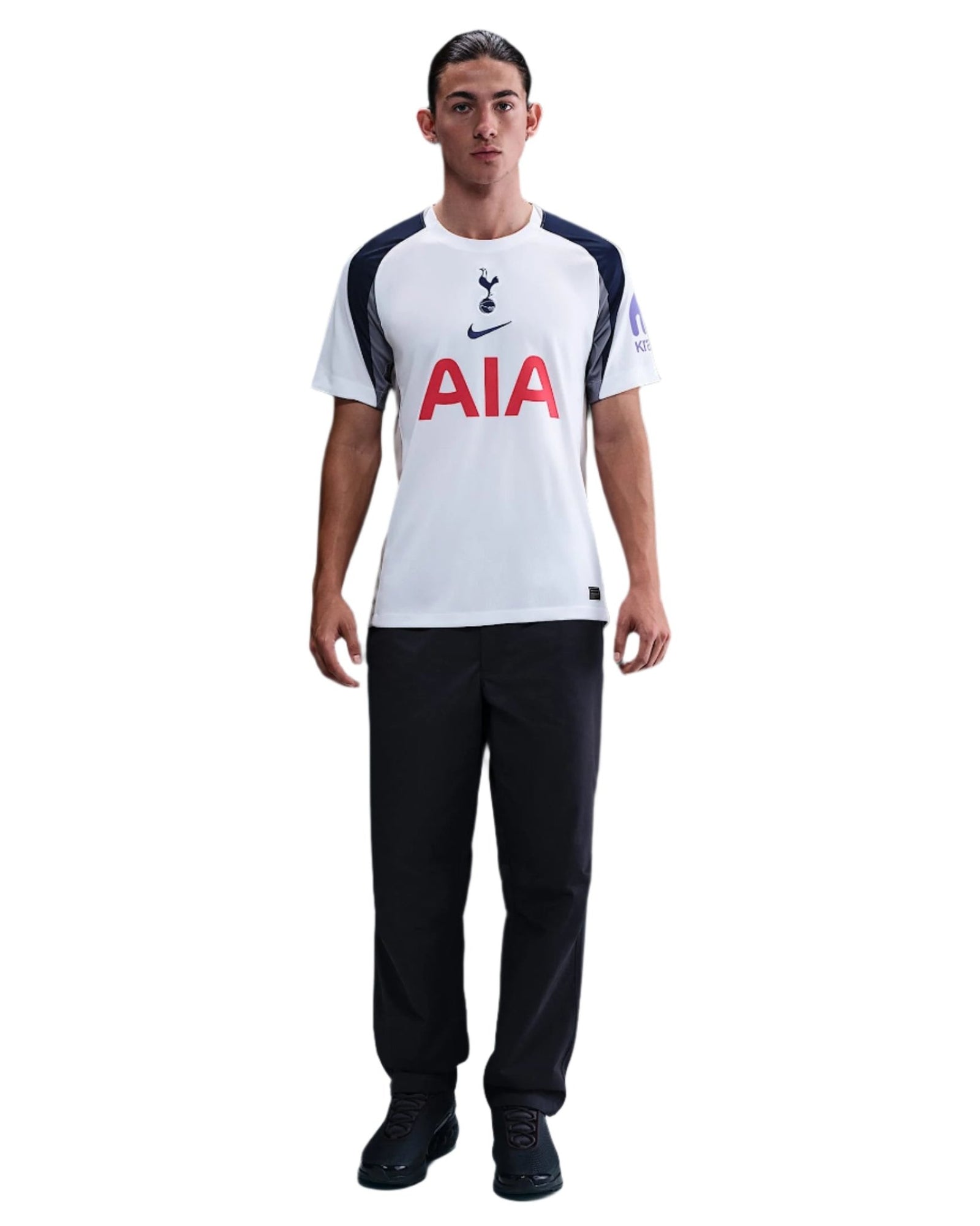 Nike Van de ven Tottenham Hotspurs Home Jersey w/ EPL + No Room For Racism Patch 25/26 (White/Iron/Binary Blue) | SoccerWearhouse