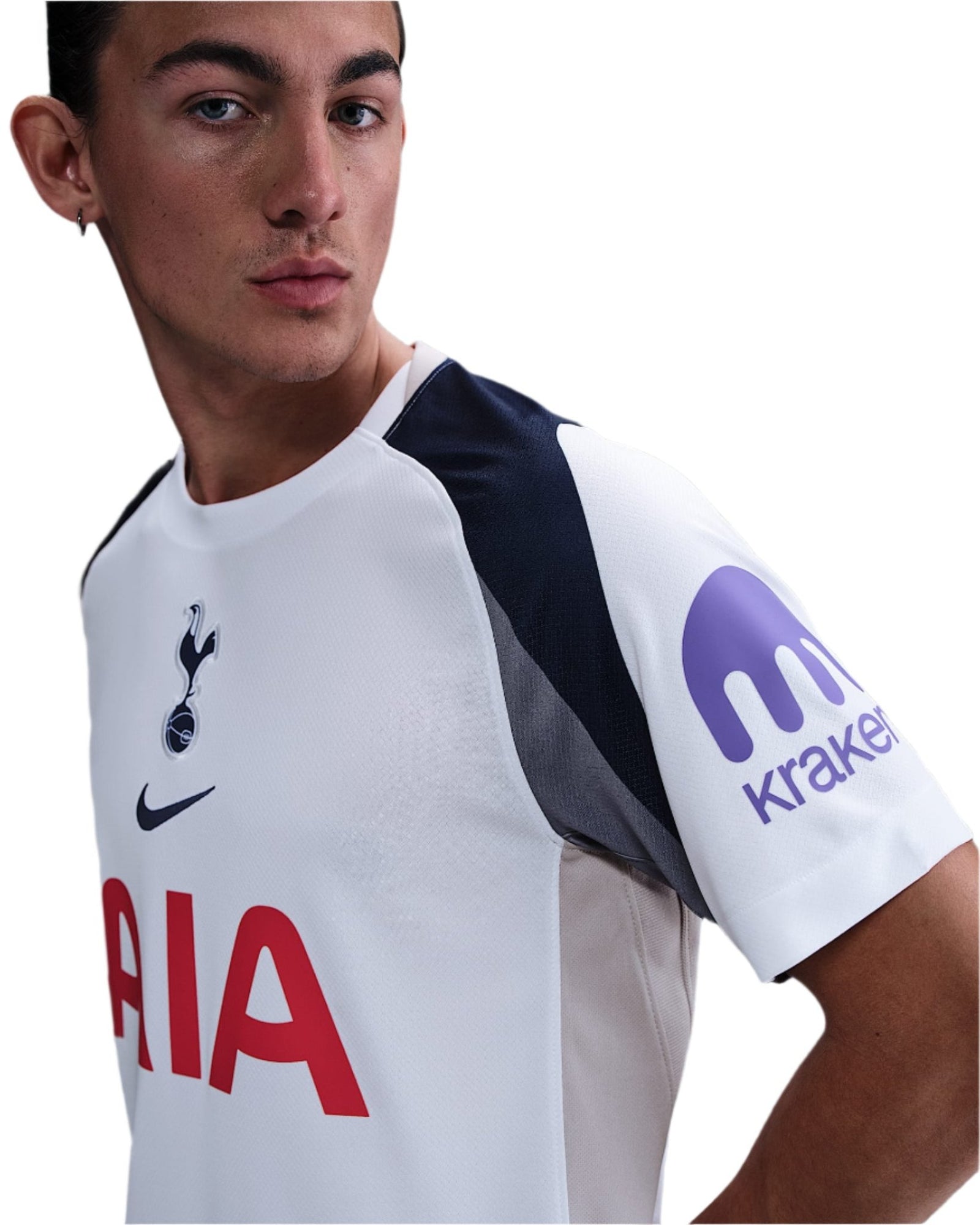 Nike Van de ven Tottenham Hotspurs Home Jersey w/ EPL + No Room For Racism Patch 25/26 (White/Iron/Binary Blue) | SoccerWearhouse