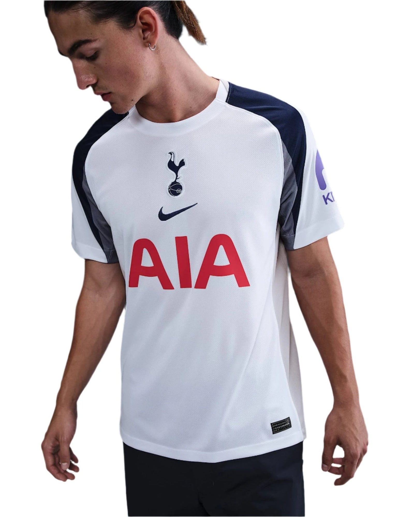 Nike Van de ven Tottenham Hotspurs Home Jersey w/ EPL + No Room For Racism Patch 25/26 (White/Iron/Binary Blue) | SoccerWearhouse