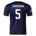 Nike Walker Zimmerman United States Away Jersey 25/26 w/ Gold Cup Patch 2025 (Obsidian/Challenge Red)