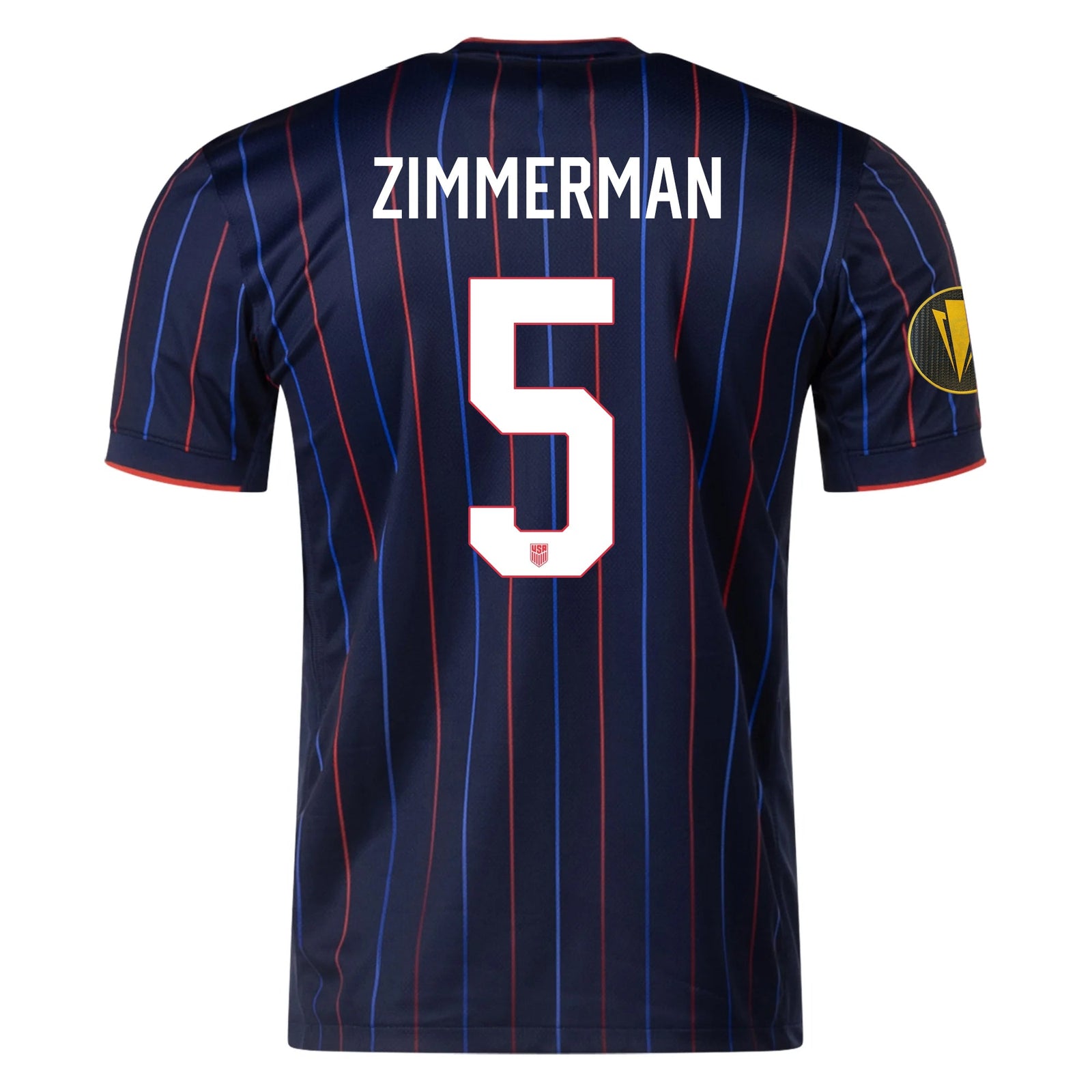 Nike Walker Zimmerman United States Away Jersey 25/26 w/ Gold Cup Patch 2025 (Obsidian/Challenge Red) | SoccerWearhouse