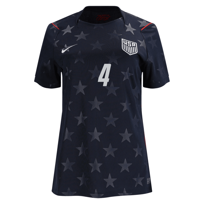 Nike Women’s Adams United States Away Stadium Jersey 2026 (Dark Obsidian/Pure Platinum) | SoccerWearhouse