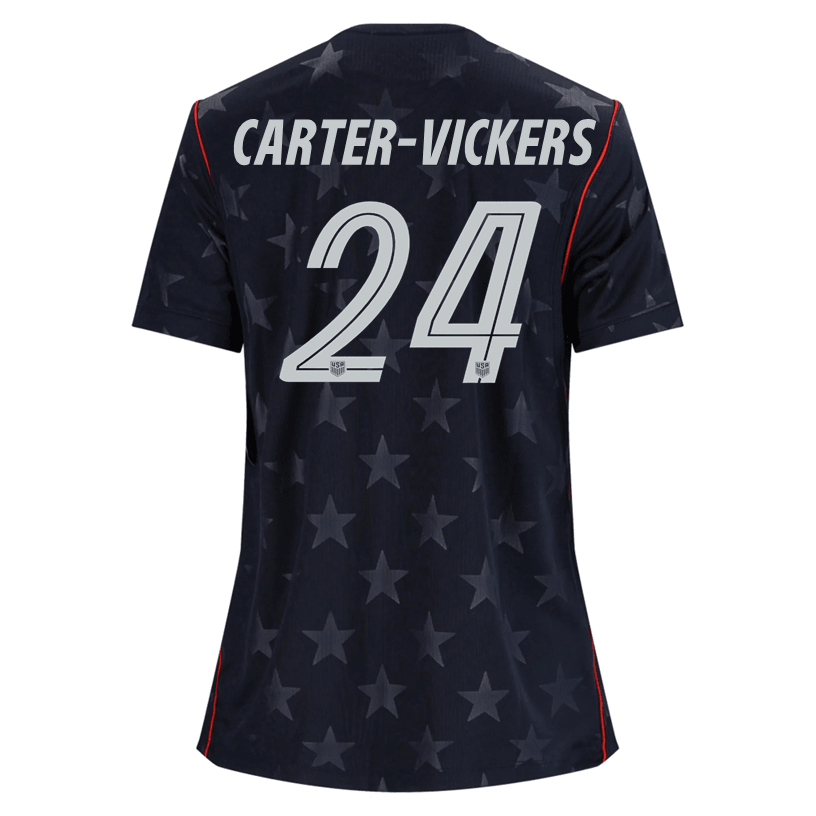 Nike Women’s Carter - Vickers United States Away Stadium Jersey 2026 (Dark Obsidian/Pure Platinum) | SoccerWearhouse