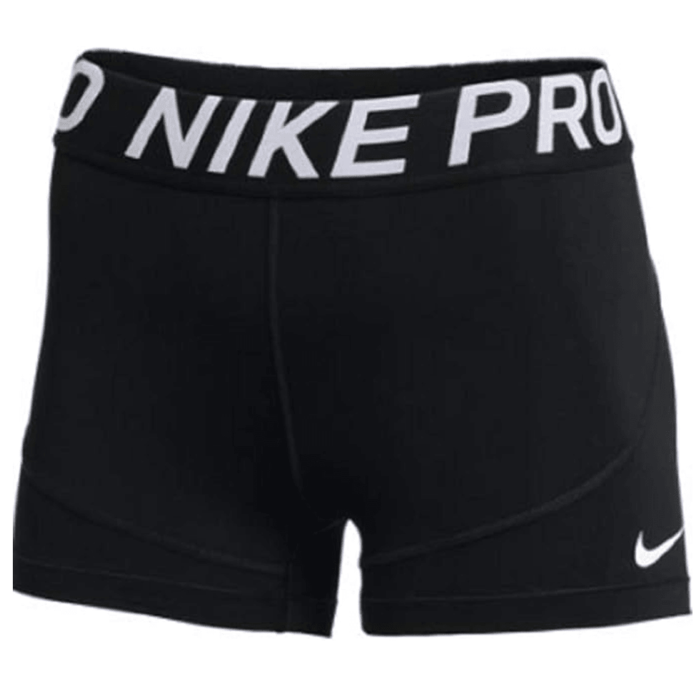 Nike Womens Pro 3' Compression Short (Black/White) | SoccerWearhouse