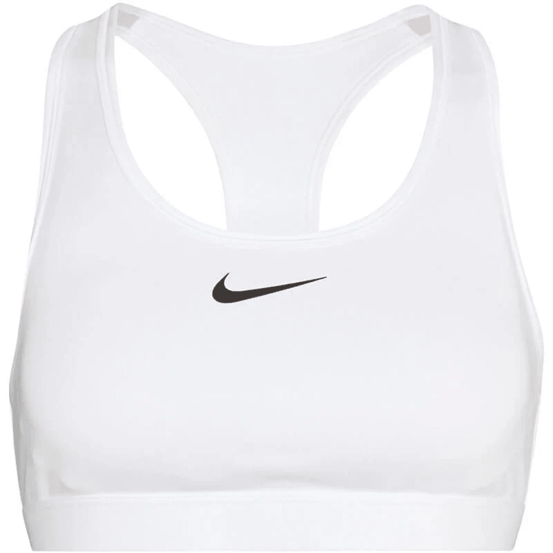 Nike Womens Swoosh Medium Support Padded Sports Bra (White) | SoccerWearhouse
