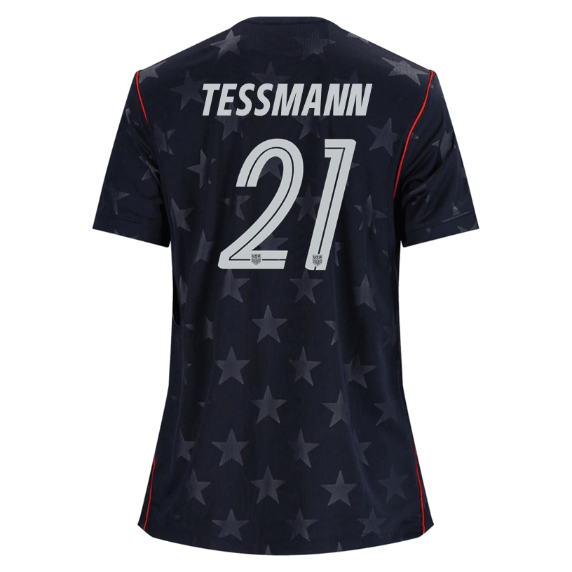 Nike Women’s Tessmann United States Away Stadium Jersey 2026 (Dark Obsidian/Pure Platinum) | SoccerWearhouse