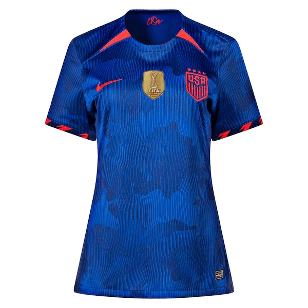 Nike Womens United States 4 Star Away Jersey 23/24 w/ 2019 World Cup Champion Patch (Hyper Royal/Loyal Blue) | SoccerWearhouse