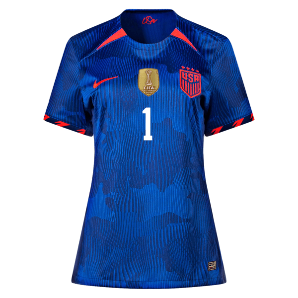 Nike Womens United States Alyssa Naeher 4 Star Away Jersey 23/24 w/ 2019 World Cup Champion Patch (Hyper Royal/Loyal Blue) | SoccerWearhouse