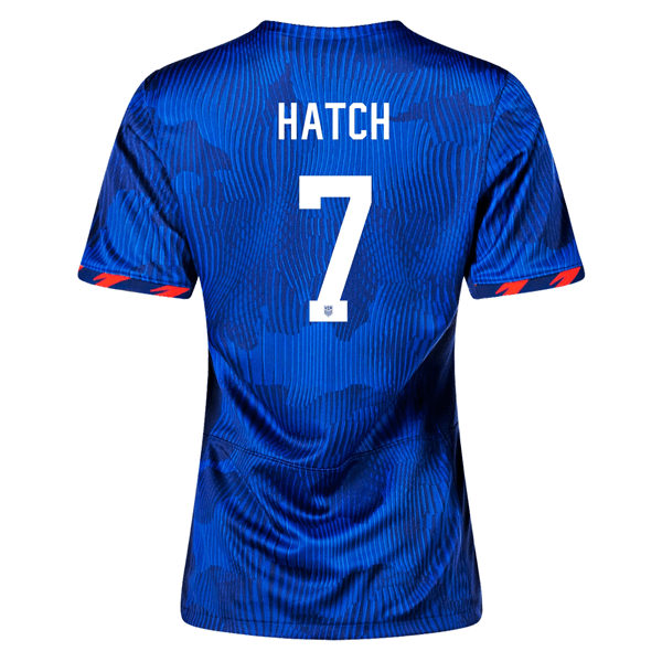 Nike Womens United States Ashley Hatch 4 Star Away Jersey 23/24 w/ 2019 World Cup Champion Patch (Hyper Royal/Loyal Blue) | SoccerWearhouse