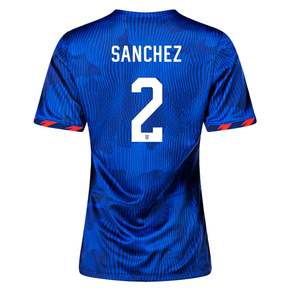 Nike Womens United States Ashley Sanchez 4 Star Away Jersey 23/24 w/ 2019 World Cup Champion Patch (Hyper Royal/Loyal Blue) | SoccerWearhouse