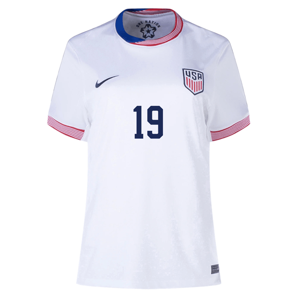 Nike Womens United States Crystal Dunn Home Jersey 24/25 (White) | SoccerWearhouse