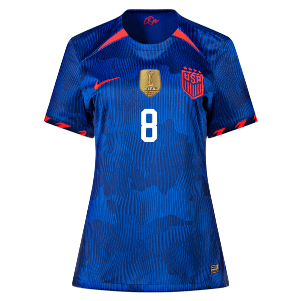 Nike Womens United States Julie Ertz 4 Star Away Jersey 23/24 w/ 2019 World Cup Champion Patch (Hyper Royal/Loyal Blue) | SoccerWearhouse