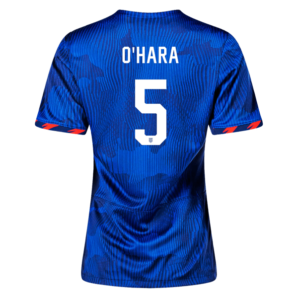Nike Womens United States Kelley O'Hara 4 Star Away Jersey 23/24 w/ 2019 World Cup Champion Patch (Hyper Royal/Loyal Blue) | SoccerWearhouse