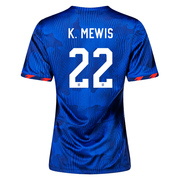Nike Womens United States Kristie Mewis 4 Star Away Jersey 23/24 w/ 2019 World Cup Champion Patch (Hyper Royal/Loyal Blue) | SoccerWearhouse