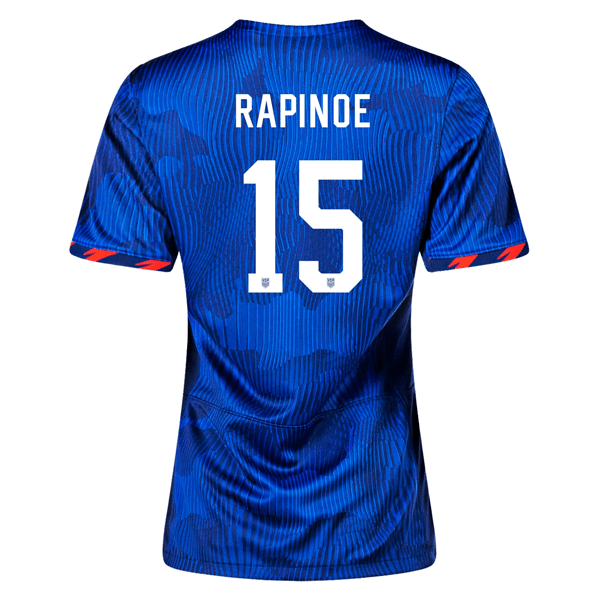 Nike Womens United States Megan Rapinoe 4 Star Away Jersey 23/24 w/ 2019 World Cup Champion Patch (Hyper Royal/Loyal Blue) | SoccerWearhouse