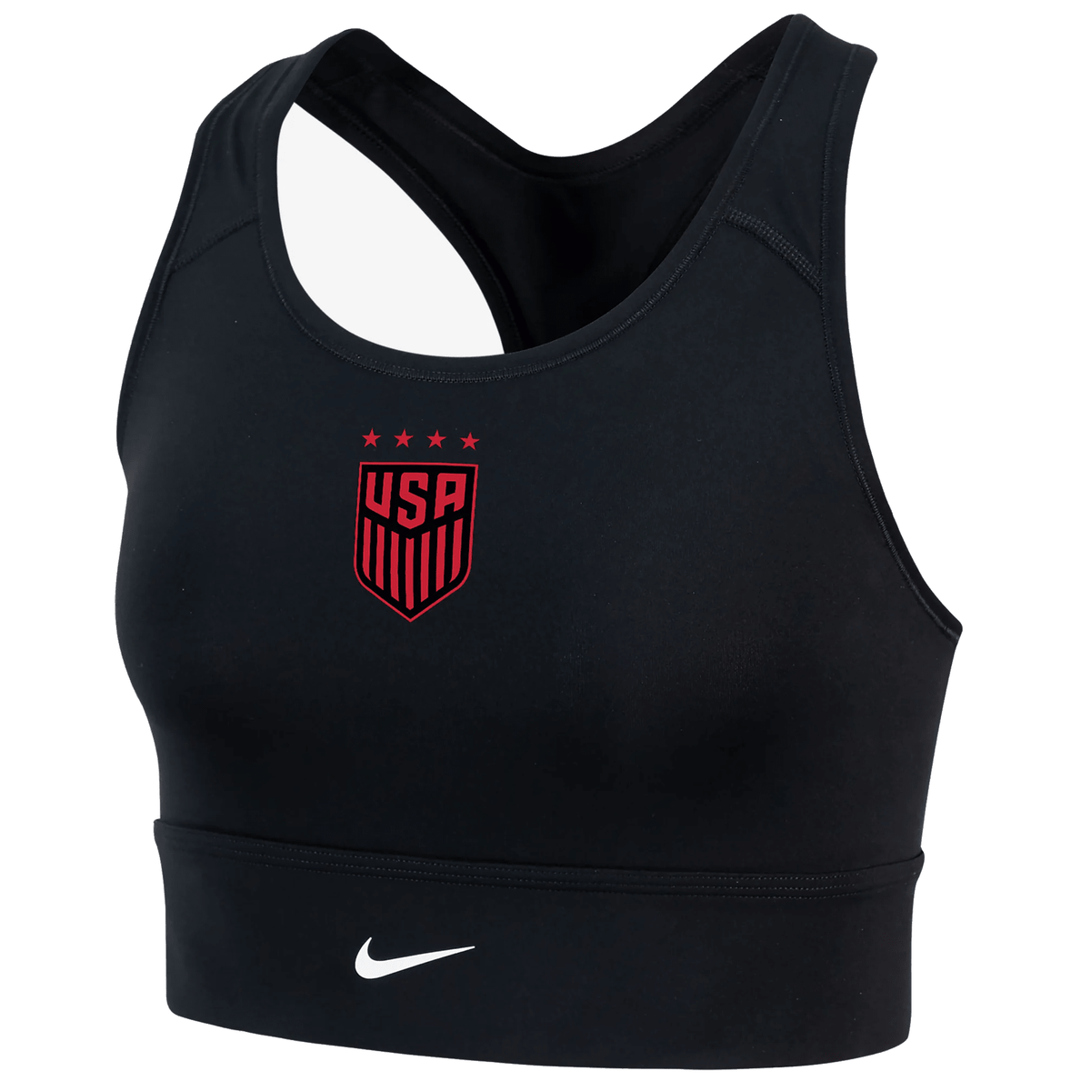 Nike Womens United States USWNT Longline Sports Bra (Black/Speed Red) | SoccerWearhouse