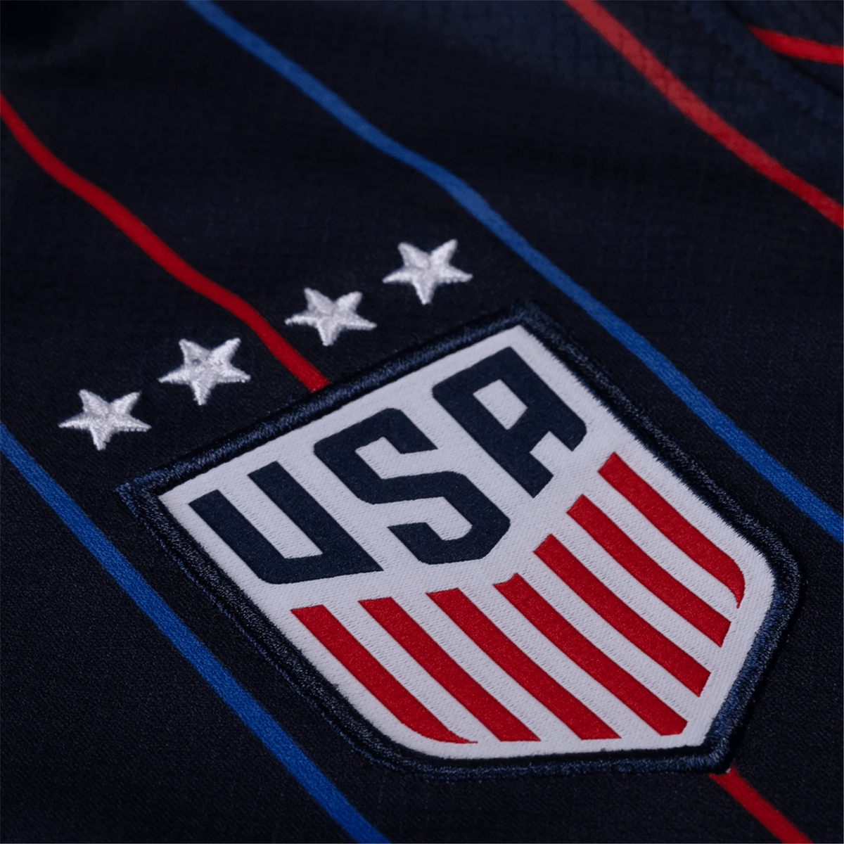 Nike Womens USA 25/26 Away 4 Star Jersey (Obsidian/Challenge Red) | SoccerWearhouse