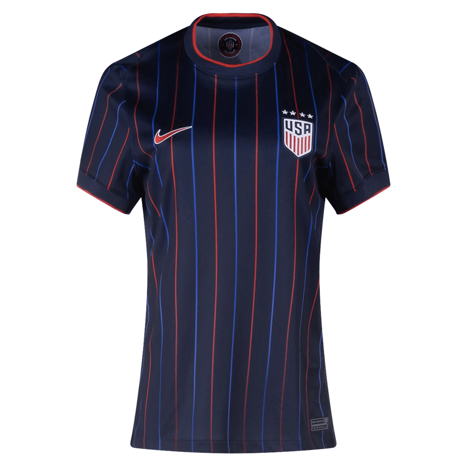 Nike Womens USA 25/26 Away 4 Star Jersey (Obsidian/Challenge Red) | SoccerWearhouse