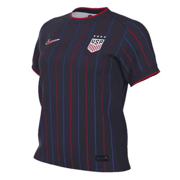 Nike Womens USA 25/26 Away 4 Star Jersey (Obsidian/Challenge Red) | SoccerWearhouse