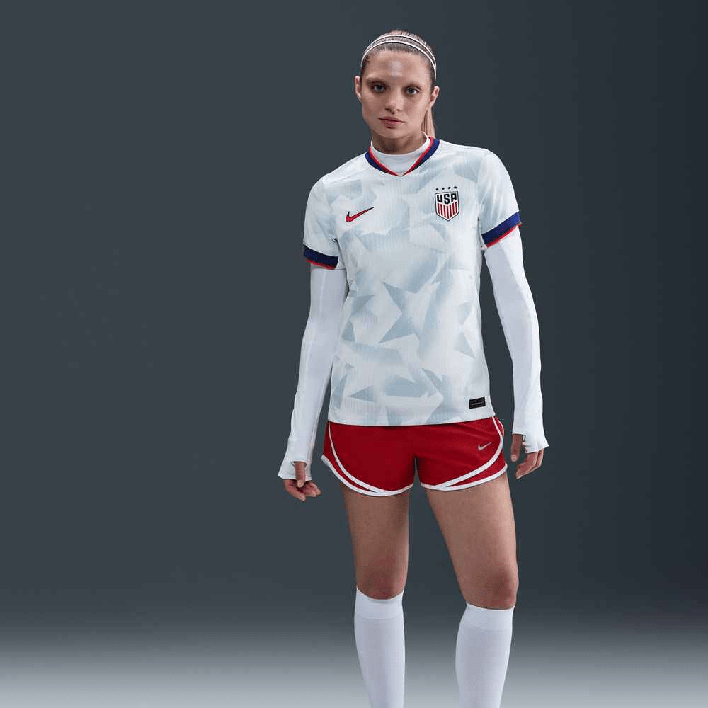Nike Womens USA 25/26 Home 4 Star Match Authentic Jersey 101 (White/Rush Blue/Challenge Red) | SoccerWearhouse