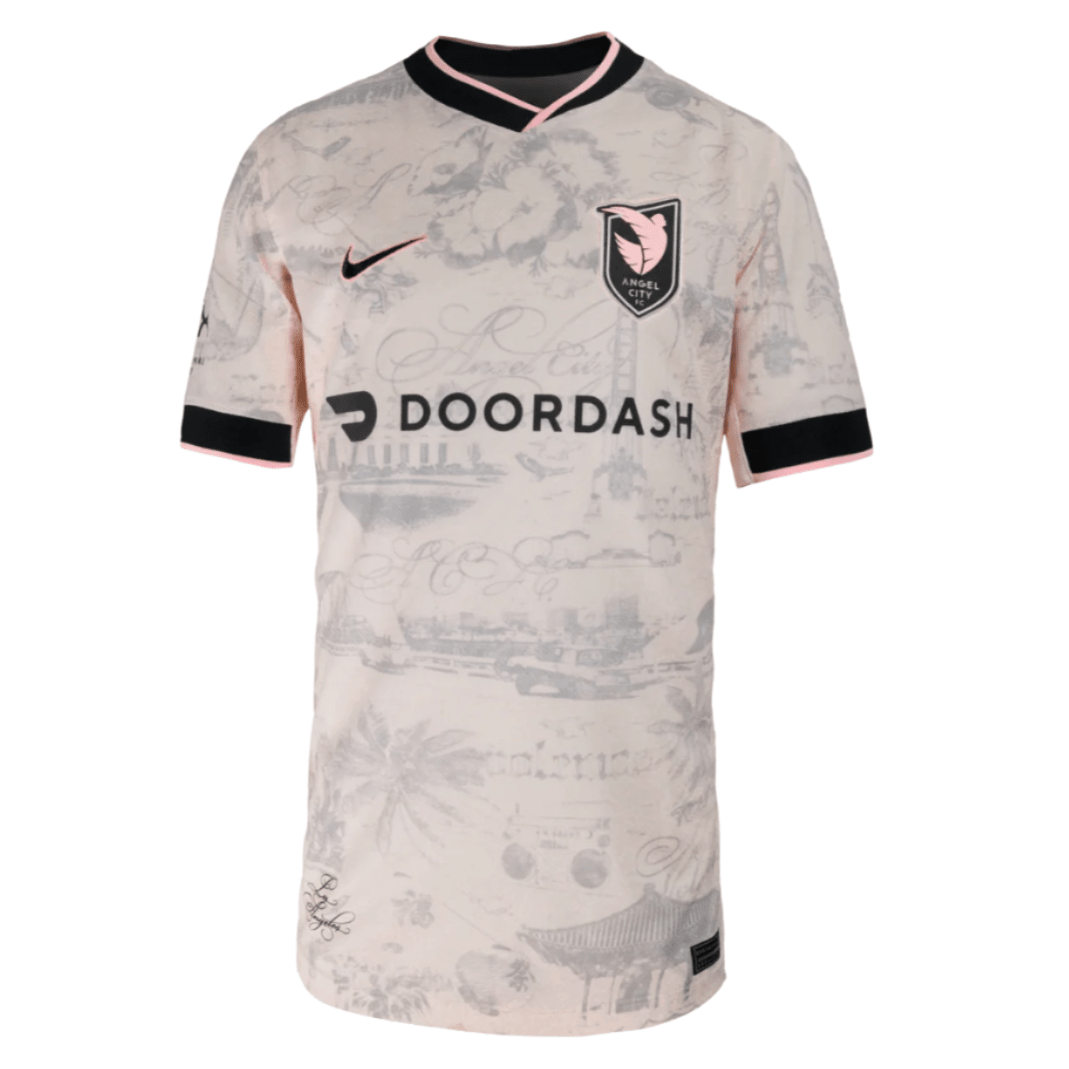 Nike Youth Angel City FC 25/26 Away Jersey (Pink/Black) | SoccerWearhouse