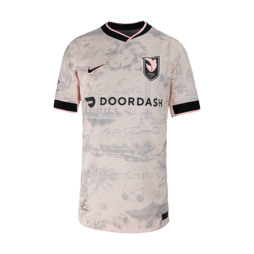Nike Youth Angel City FC 25/26 Away Jersey (Pink/Black) | SoccerWearhouse