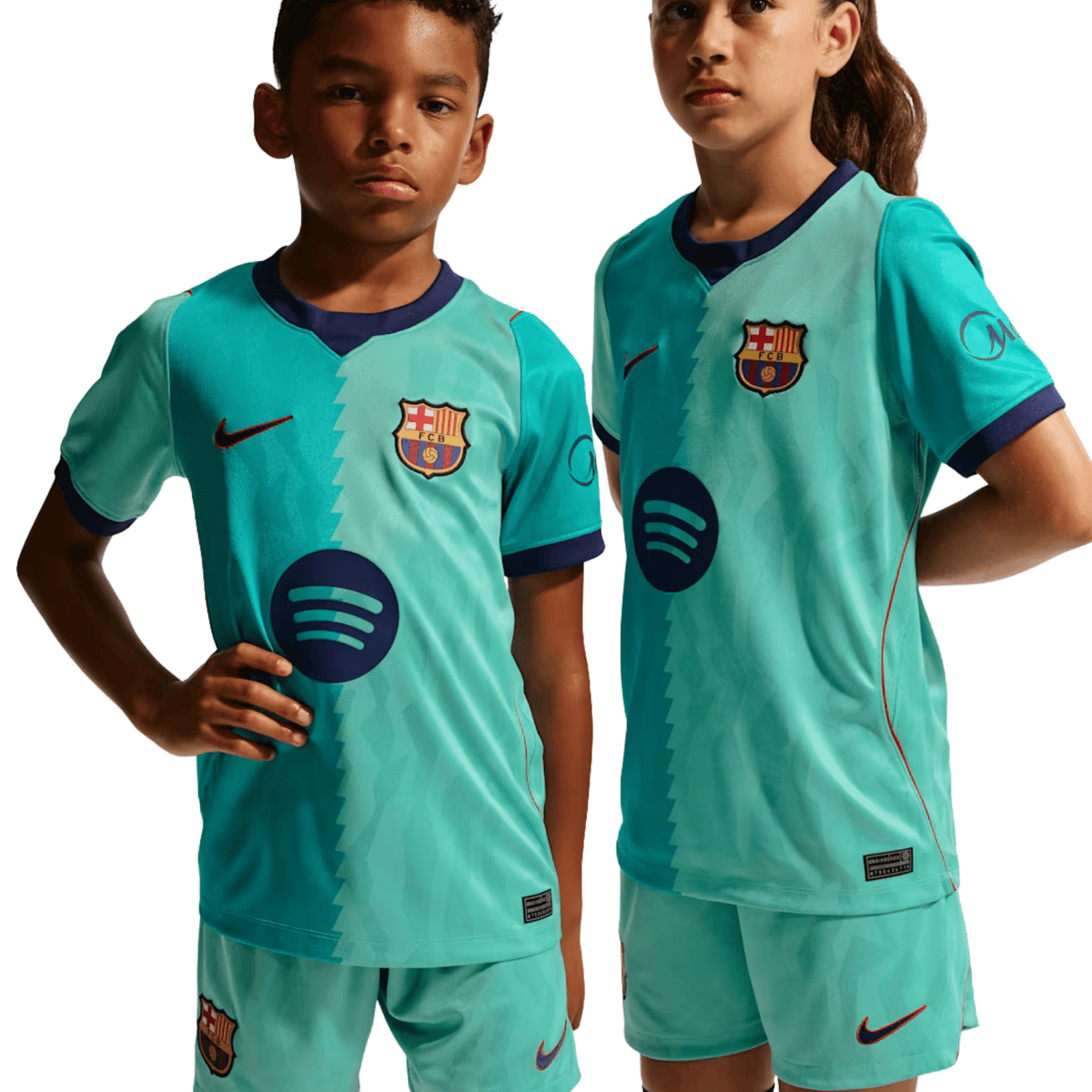 Nike Youth Barcelona Third Jersey 26/27 (Green Frost/Loyal Blue) | SoccerWearhouse