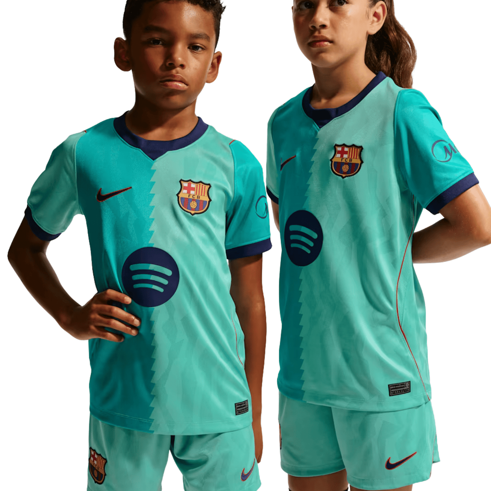 Nike Youth Barcelona Third Jersey 26/27 (Green Frost/Loyal Blue) | SoccerWearhouse