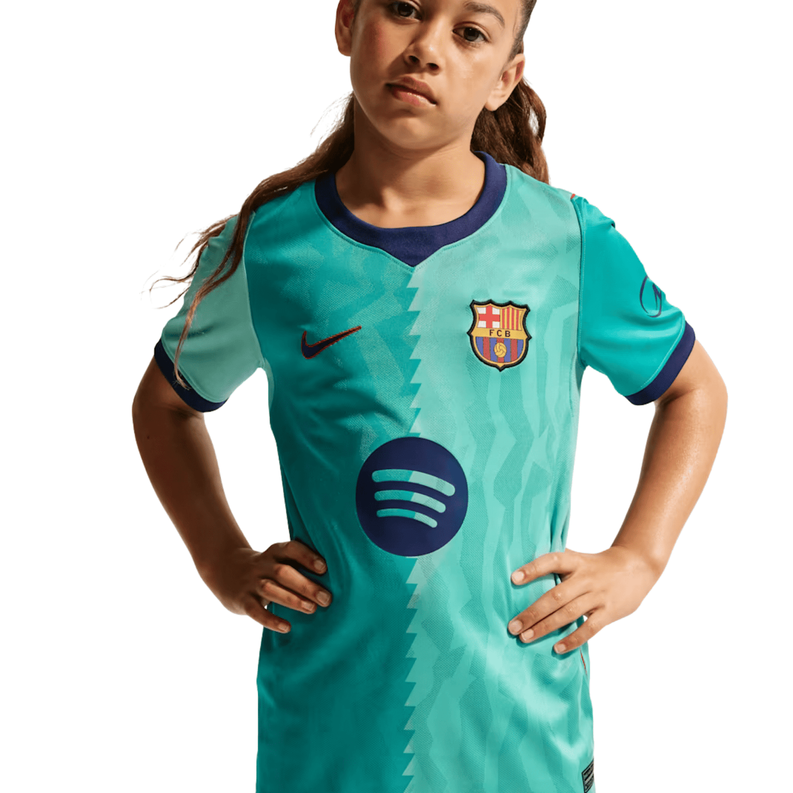 Nike Youth Barcelona Third Jersey 26/27 (Green Frost/Loyal Blue) | SoccerWearhouse