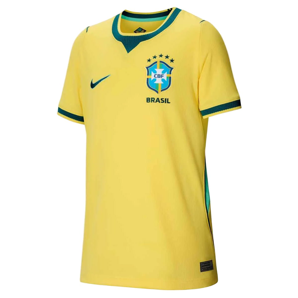 Nike Youth Brazil Home Stadium Jersey 2026 (Yellow Canary/Teal)