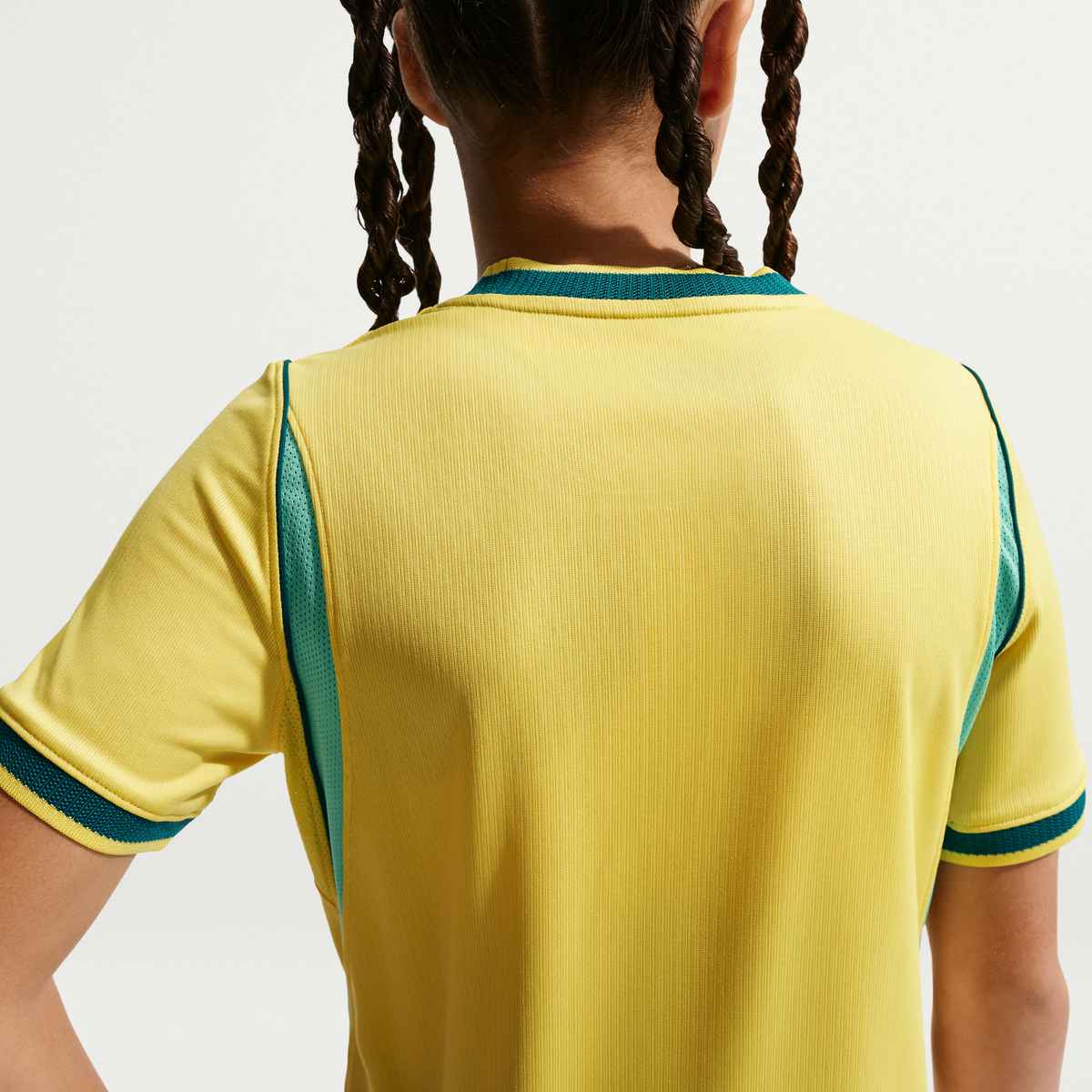 Nike Youth Brazil Pele Home Stadium Jersey 2026 (Yellow Canary/Teal) | SoccerWearhouse