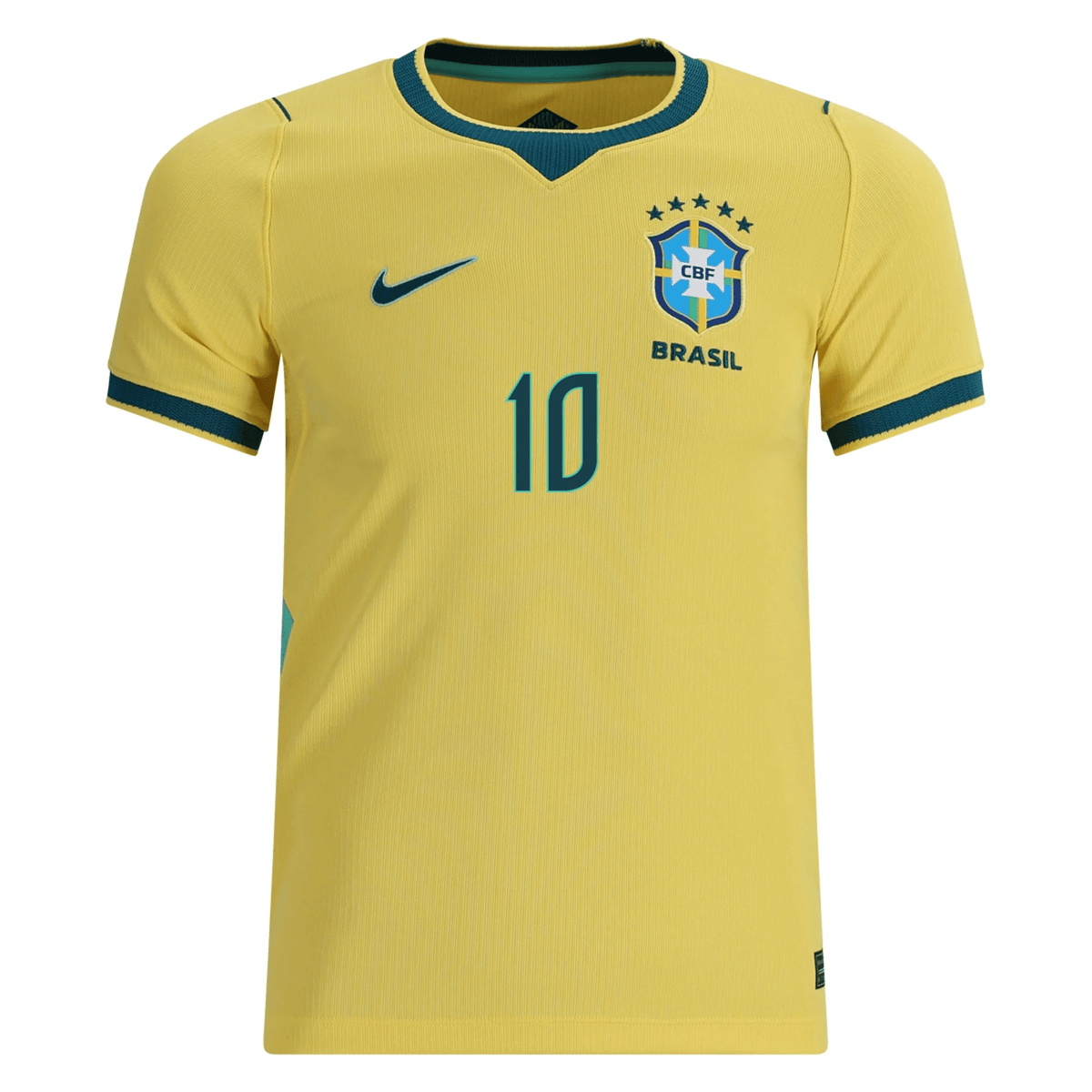 Nike Youth Brazil Pele Home Stadium Jersey 2026 (Yellow Canary/Teal) | SoccerWearhouse