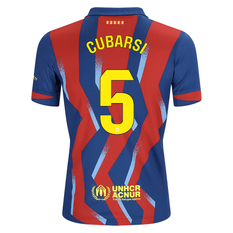 Nike Youth Cubarsi FC Barcelona 4th Soccer Jersey 25/26 (Gym Blue/Salsa Red) | SoccerWearhouse
