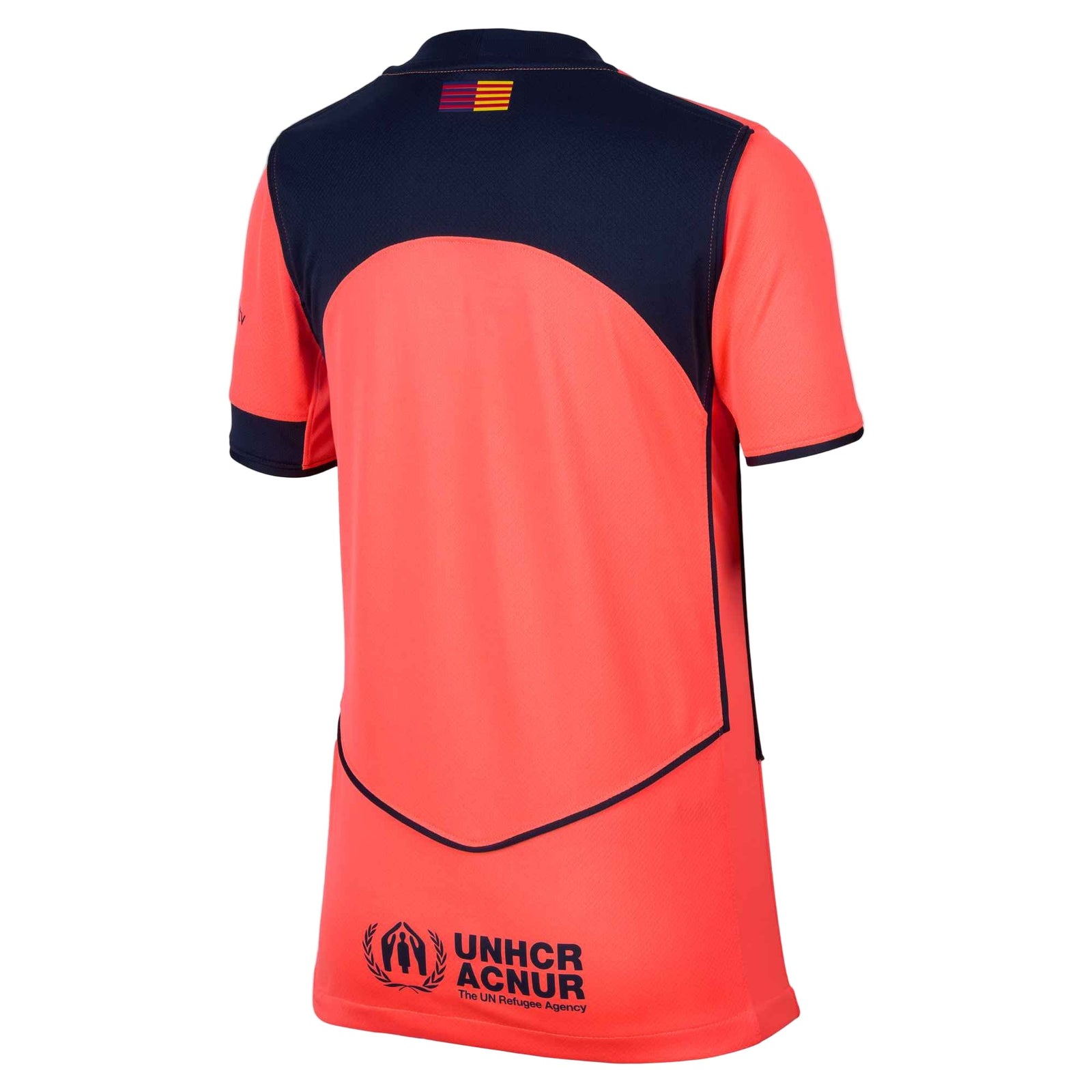 Nike Youth FC Barcelona T90 Third Jersey 25/26 (Bright Mango/Midnight Navy) | SoccerWearhouse
