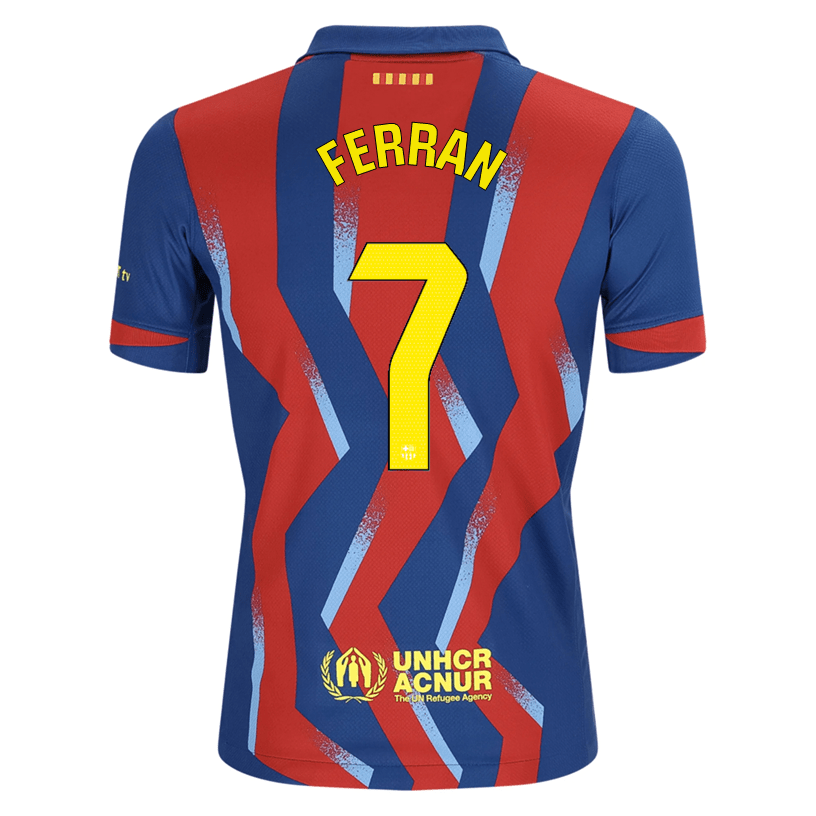Nike Youth Ferran FC Barcelona 4th Soccer Jersey 25/26 (Gym Blue/Salsa Red) | SoccerWearhouse