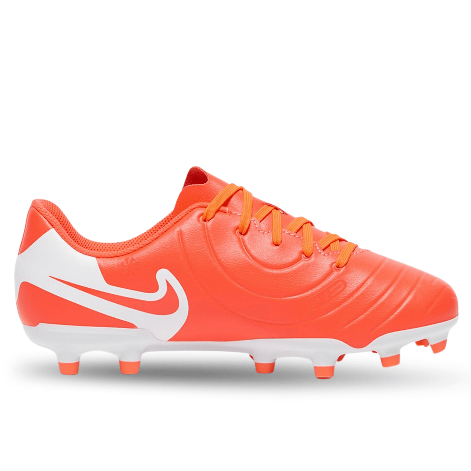 Nike Youth Jr. Legend 10 Club FG/MG Soccer Cleats (Hot Lava/White) | SoccerWearhouse
