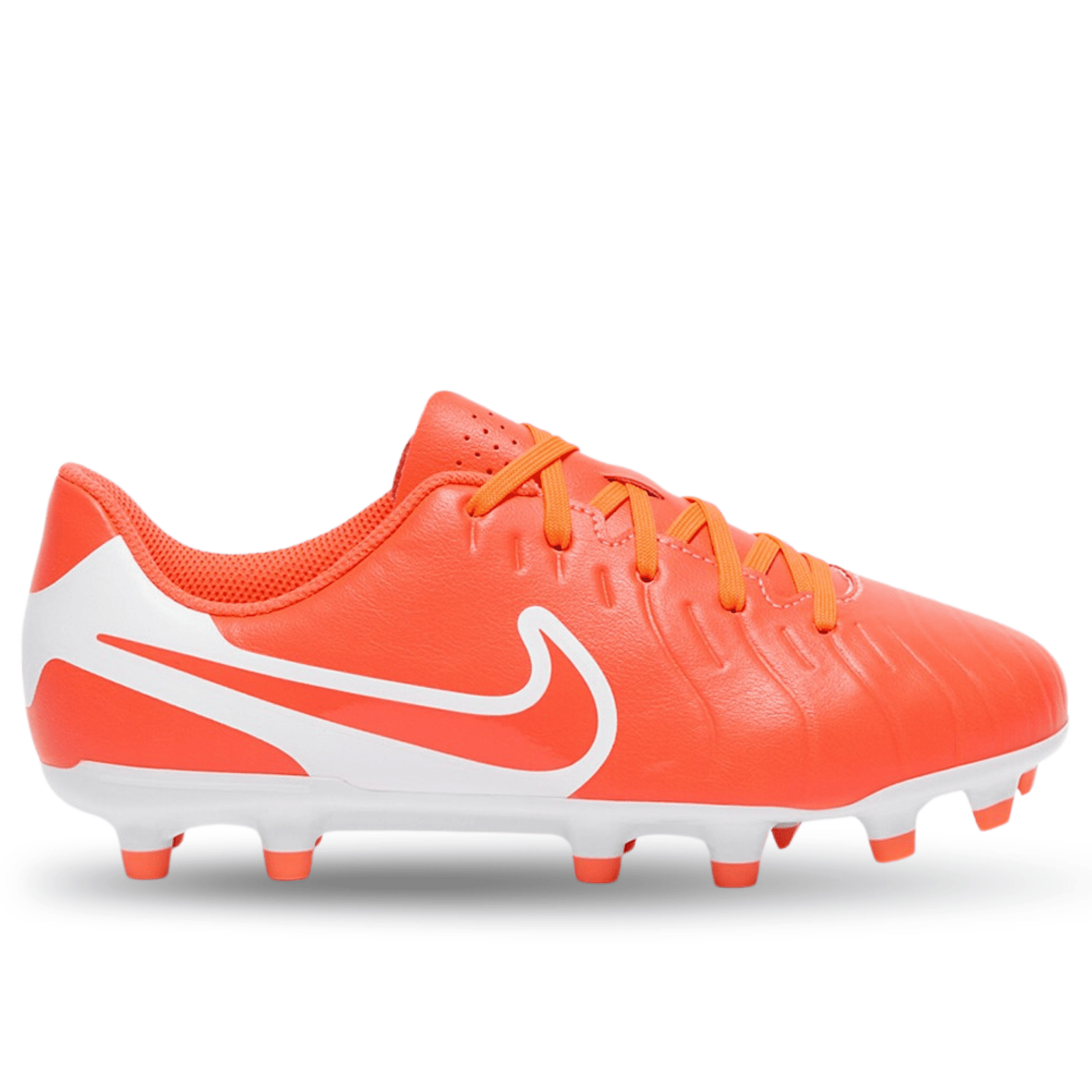 Nike Youth Jr. Legend 10 Club FG/MG Soccer Cleats (Hot Lava/White) | SoccerWearhouse