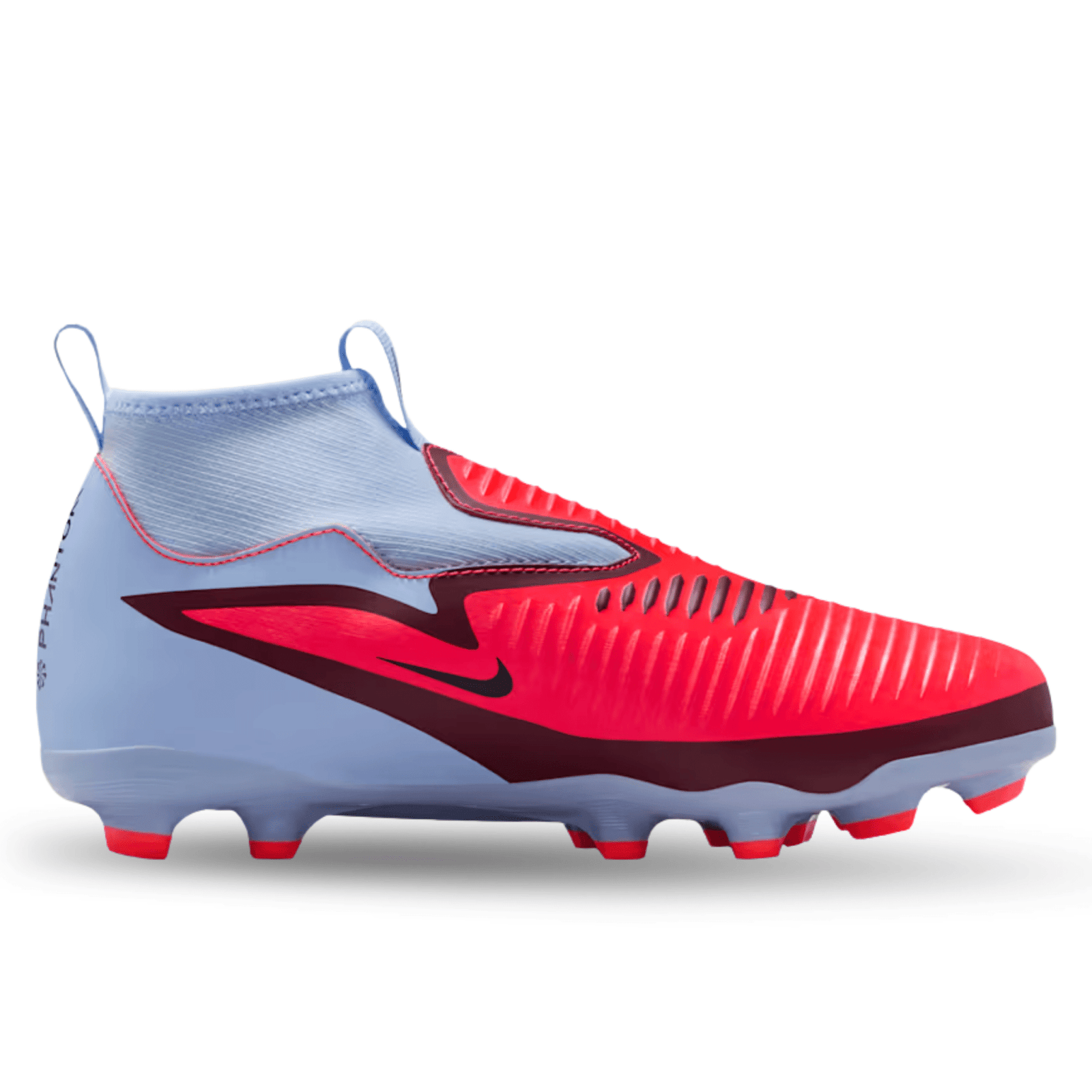 Nike Youth Jr Phantom 6 High Academy Firm Ground/Multi Ground Soccer Cleats (Royal Tint/Bright Crimson) | SoccerWearhouse