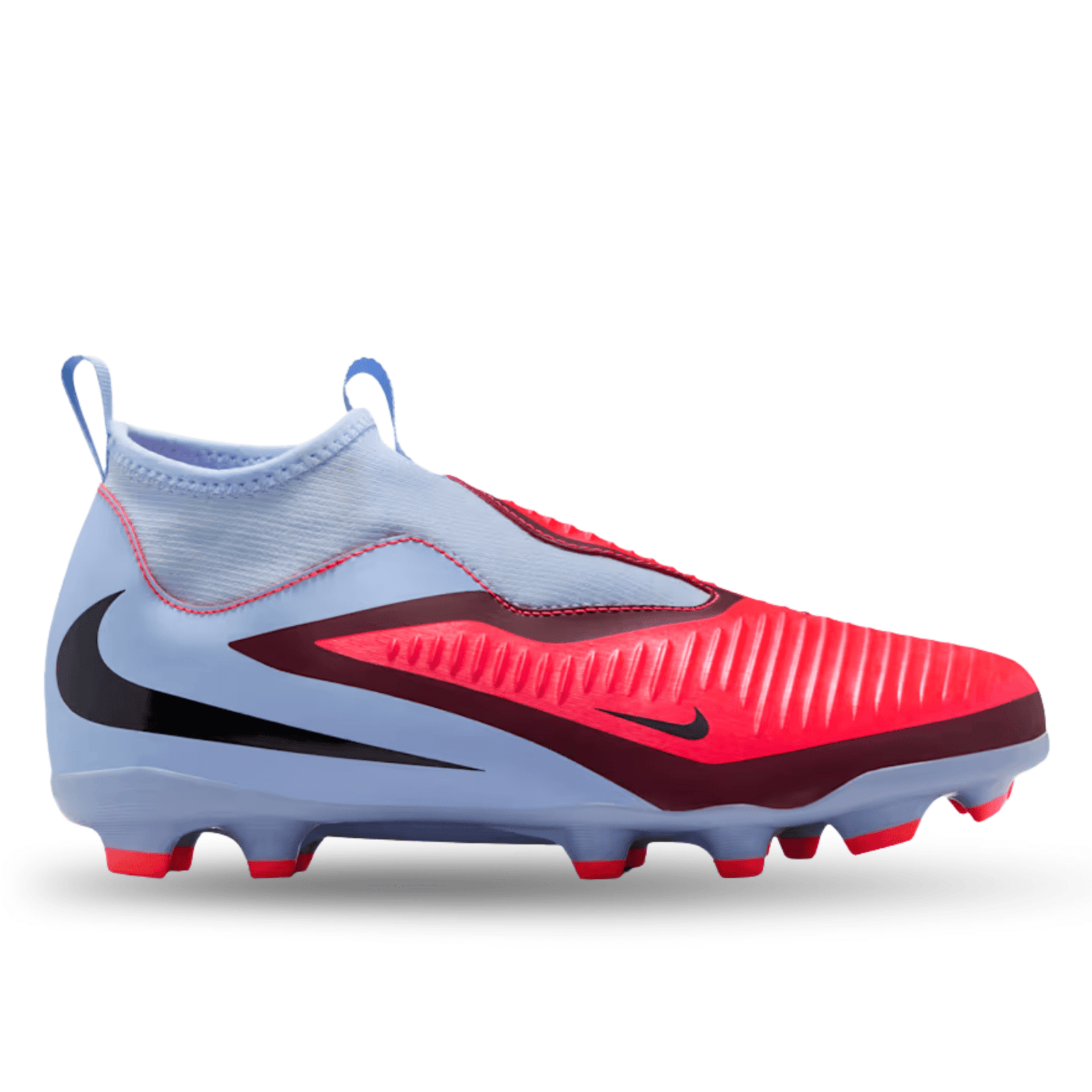 Nike Youth Jr Phantom 6 High Academy Firm Ground/Multi Ground Soccer Cleats (Royal Tint/Bright Crimson) | SoccerWearhouse