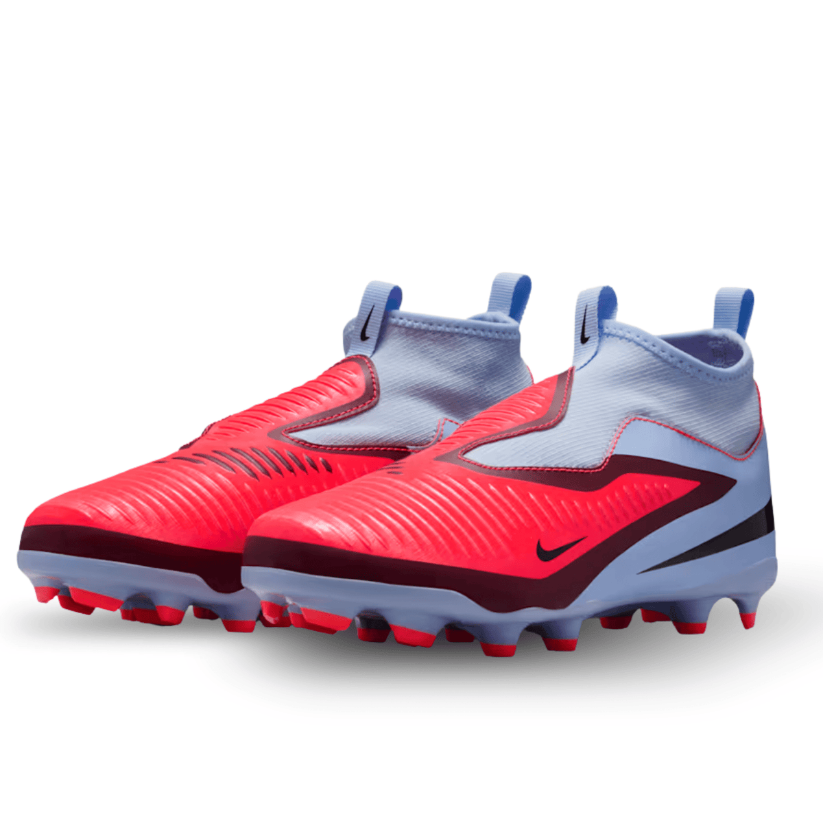Nike Youth Jr Phantom 6 High Academy Firm Ground/Multi Ground Soccer Cleats (Royal Tint/Bright Crimson) | SoccerWearhouse