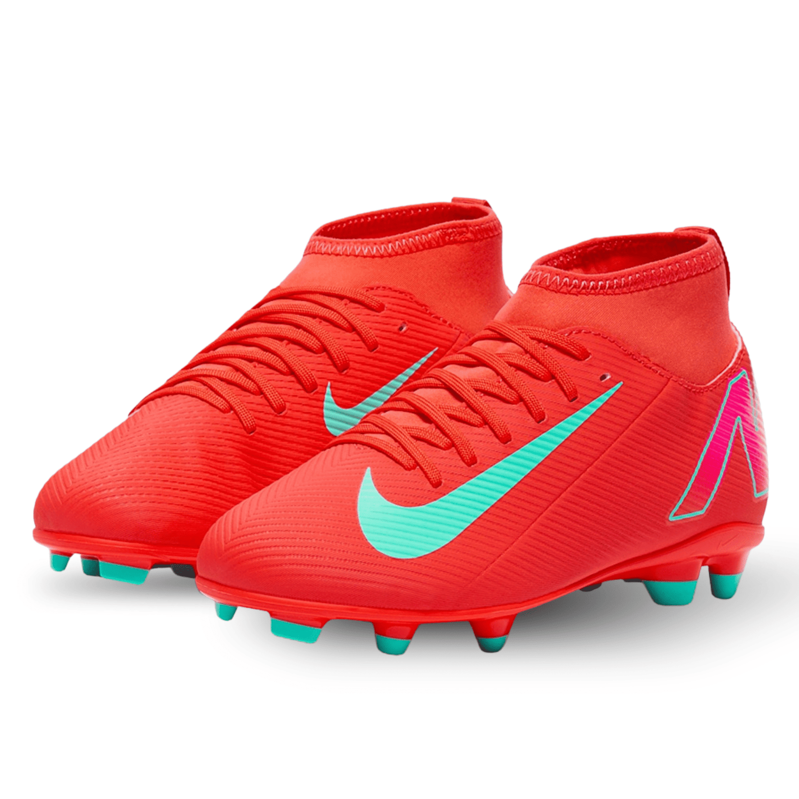 Nike Youth Jr. Youth Superfly 10 Club FG/MG Soccer Cleats (Ember Glow/Aurora Green) | SoccerWearhouse
