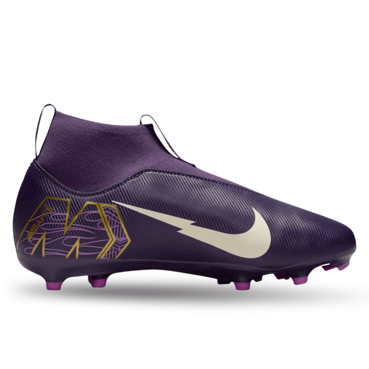 Nike Youth Jr. Zoom Superfly 10 Academy Kylian Mbappe KM FG/MG Soccer Cleats (Grand Purple/Pale Ivory) | SoccerWearhouse