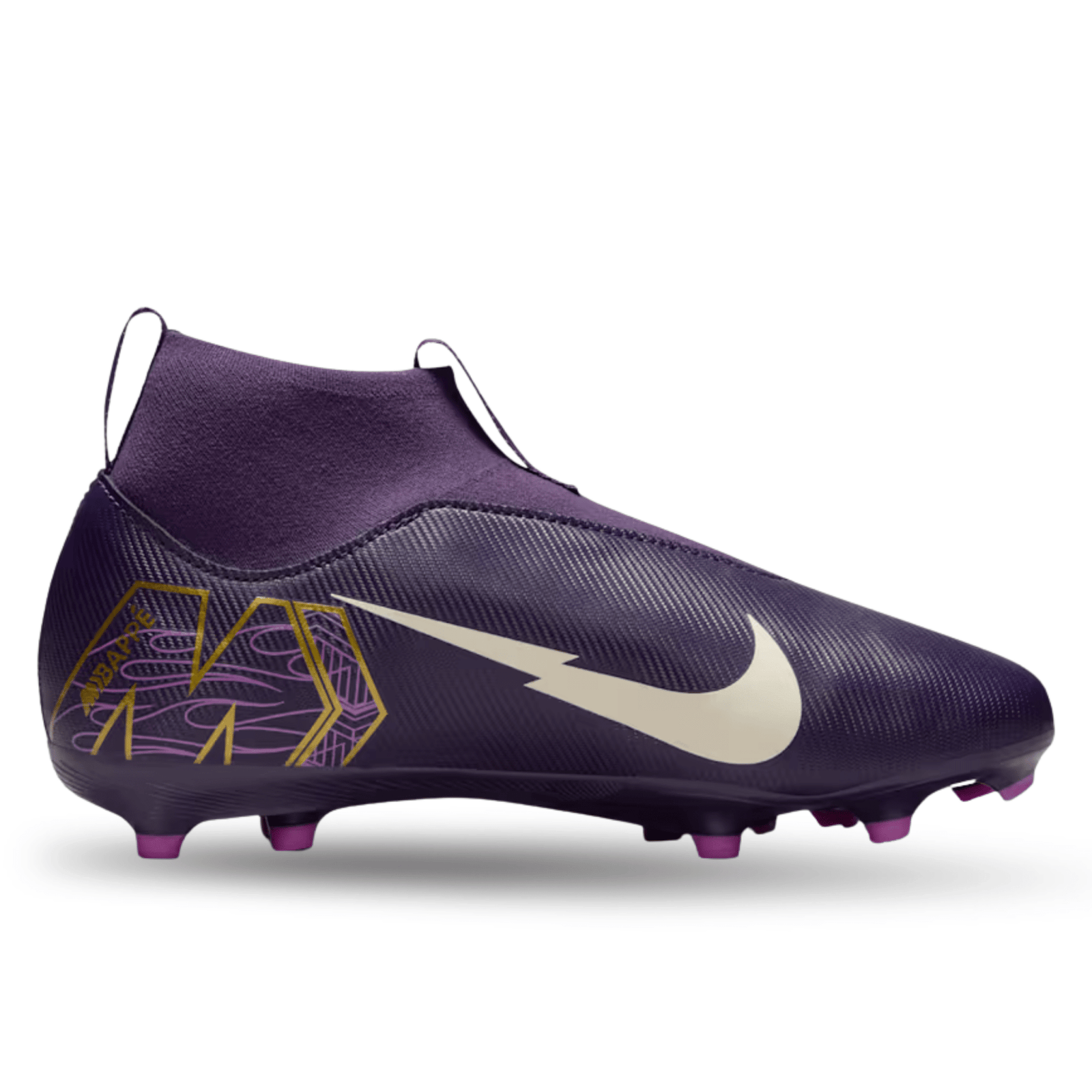 Nike Youth Jr. Zoom Superfly 10 Academy Kylian Mbappe KM FG/MG Soccer Cleats (Grand Purple/Pale Ivory) | SoccerWearhouse