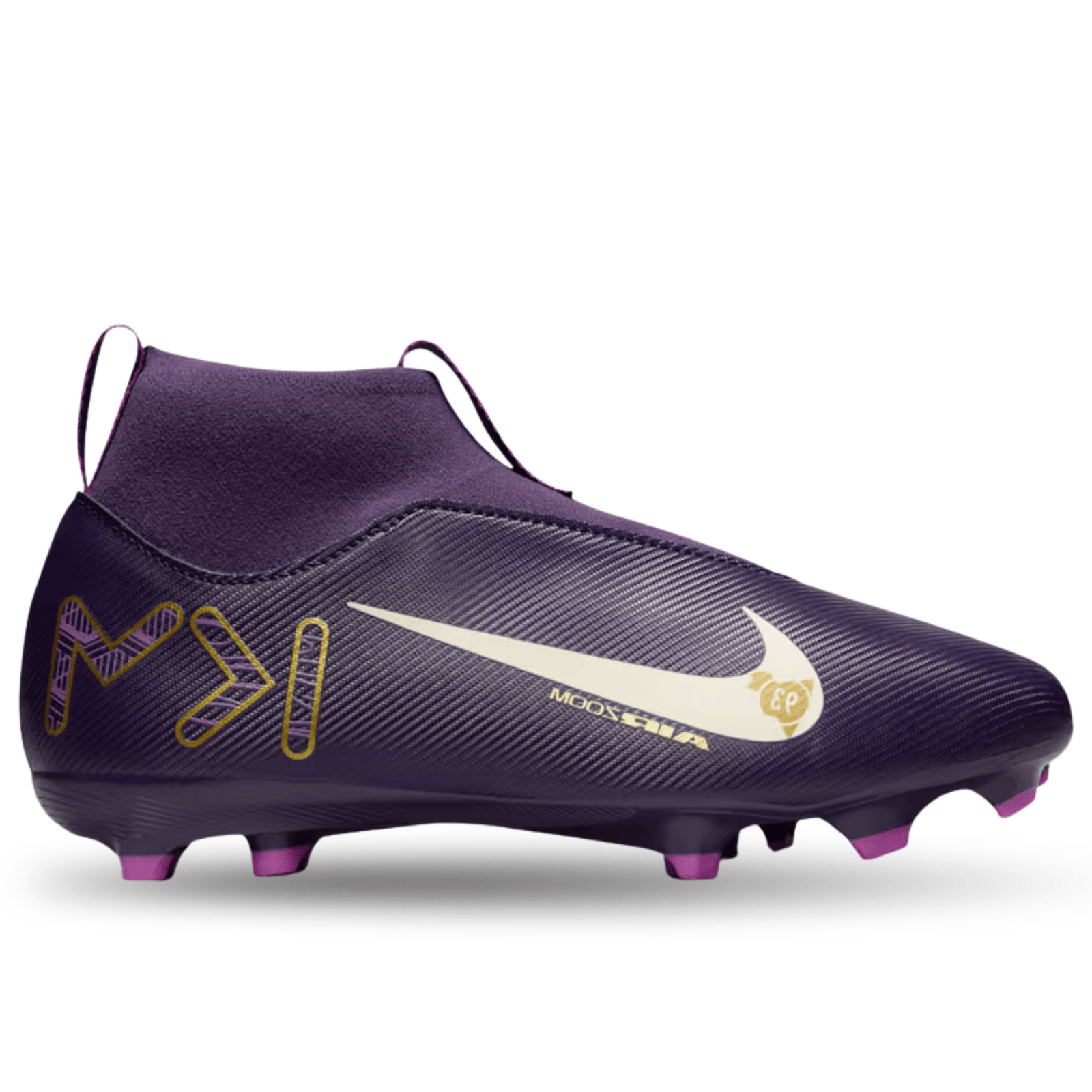 Nike Youth Jr. Zoom Superfly 10 Academy Kylian Mbappe KM FG/MG Soccer Cleats (Grand Purple/Pale Ivory) | SoccerWearhouse