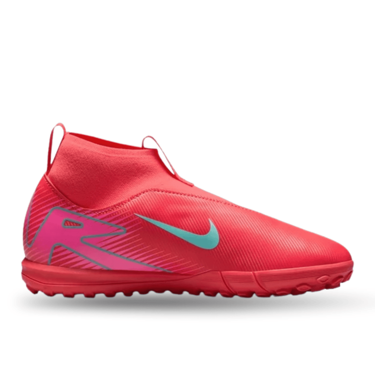 Nike Youth Jr. Zoom Superfly 10 Academy Turf Soccer Shoes (Ember Glow/Aurora Green) | SoccerWearhouse