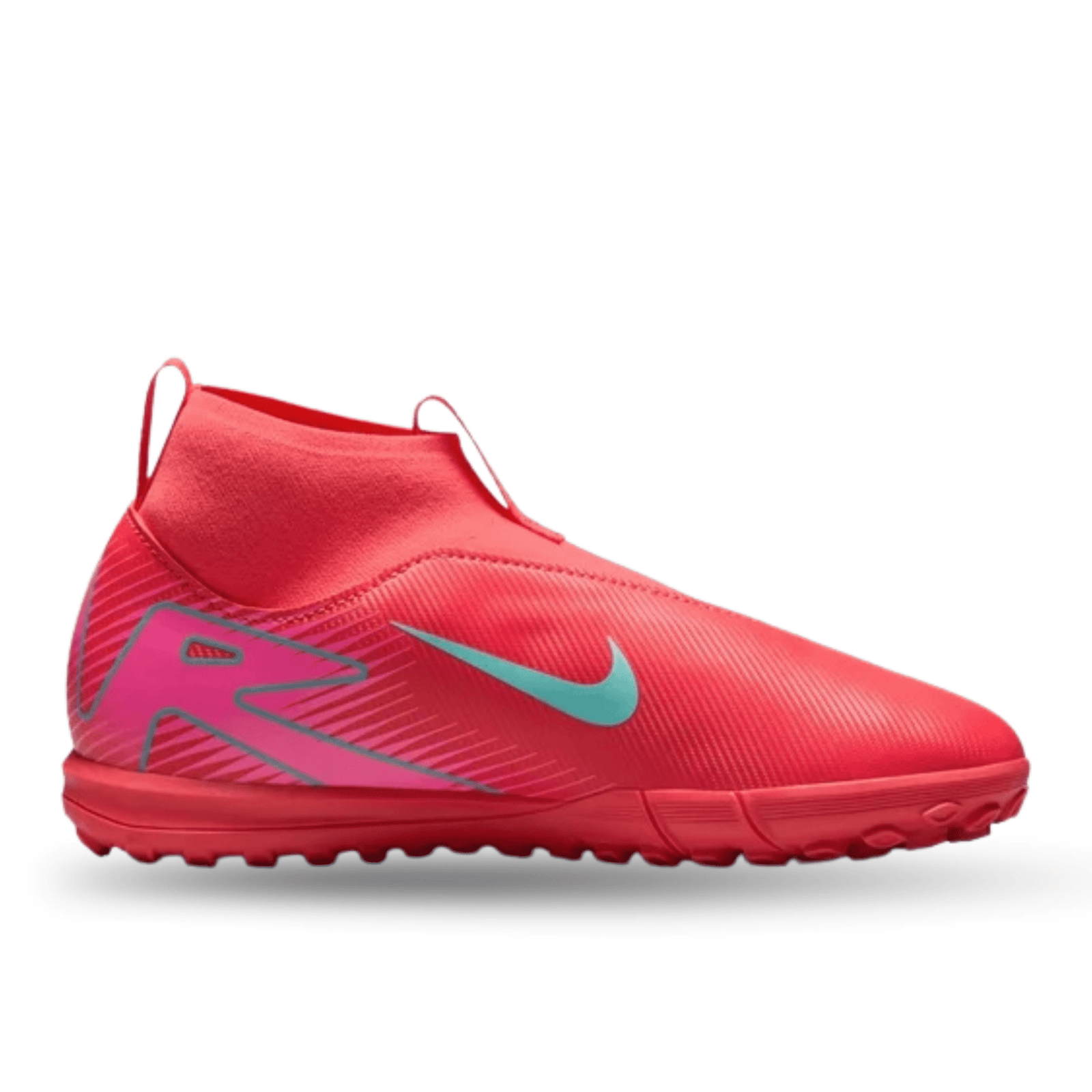 Nike Youth Jr. Zoom Superfly 10 Academy Turf Soccer Shoes (Ember Glow/Aurora Green) | SoccerWearhouse