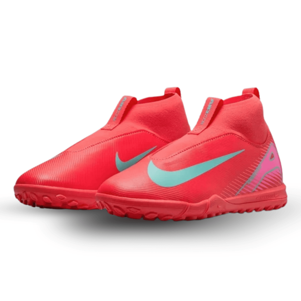 Nike Youth Jr. Zoom Superfly 10 Academy Turf Soccer Shoes (Ember Glow/Aurora Green) | SoccerWearhouse